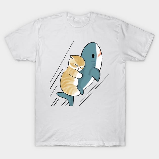 cat and shark T-Shirt by Kittens shark